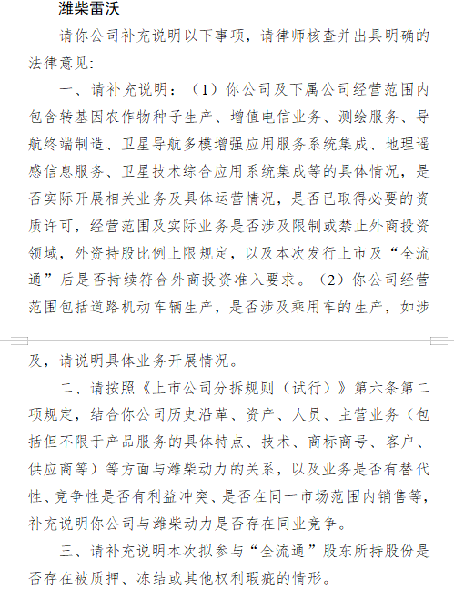 钱掌柜配资 潍柴雷沃港股上市收到证监会反馈意见 需说明业务资质、同业竞争及股份权利瑕疵等问题